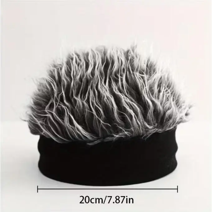 Men's Knitted Brimless Beanie with Integrated Wig, Hip-Hop Style Novelty Hat for Funny Party Cosplay Accessories, Trending, Men's Accessories For Adults, Men's Fashion, Knit Hat tiktokshopbacktoschool