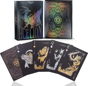 Dragon Poker Cards for Game and Party, Deck of Cards Dragon, Waterproof Playing Cards,Cool Black