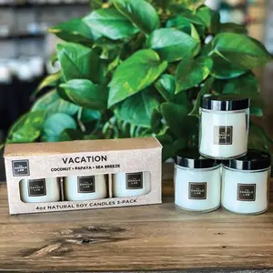 Vacation Candle 3-Pack - Coconut, Papaya, Sea Breeze Fragrances