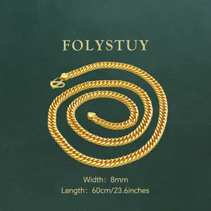 Cuban necklace; Handmade Cuban necklaces in various sizes, fashionable and trendy Cuban-style necklaces, meticulously designed and handcrafted. Suitable for both men and women. Models: Y130, Y131, Y132, Y144, Y148.