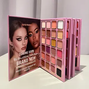 Essential for Fall & Halloween: 78-Shade All-in-One Makeup Palette with 48 Matte & Shimmer Eyeshadows, 6 Highlighters, 6 Blushes, 12 Lipsticks - Portable Foldable Book Design Full Coverage Palette!