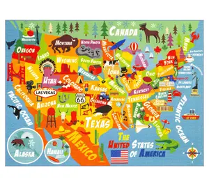 KC Cubs Map Rug: USA - 8x10'