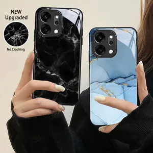 Simple Marble Protective Shockproof Case For OPPO A6X A6 A3 A5X A5 Pro A3X A98 A57 A60 A18 A38 4G A77s A16 A74 A95 A57 2022 5G Flexible Acrylic Glossy Phone Case Cover