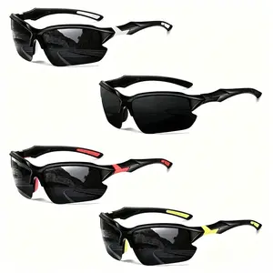 4-Pack Men's Polarized Sunglasses, Retro Square Thin Horn Rim Shades, Fashion Rhinestone Vintage Eyewear, Windproof Blue Light Blocking Glasses Anti-Eyestrain UV Resistant for Golf Running Hiking Outdoor Daily Casual Sports