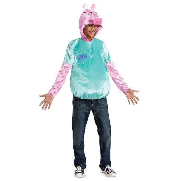 Peppa Pig Daddy Pig Deluxe Men's Costume, Pants, Hoodie