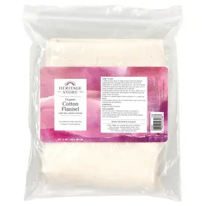 Heritage Store Organic Cotton Flannel, 1 Flannel, 13" x 15" (33 x 38 cm)