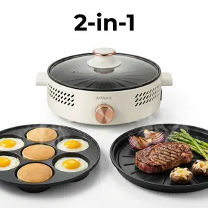 QAC Multifunctional Indoor Electric Grill with Drip Tray, Non-stick Panini Maker, Toaster