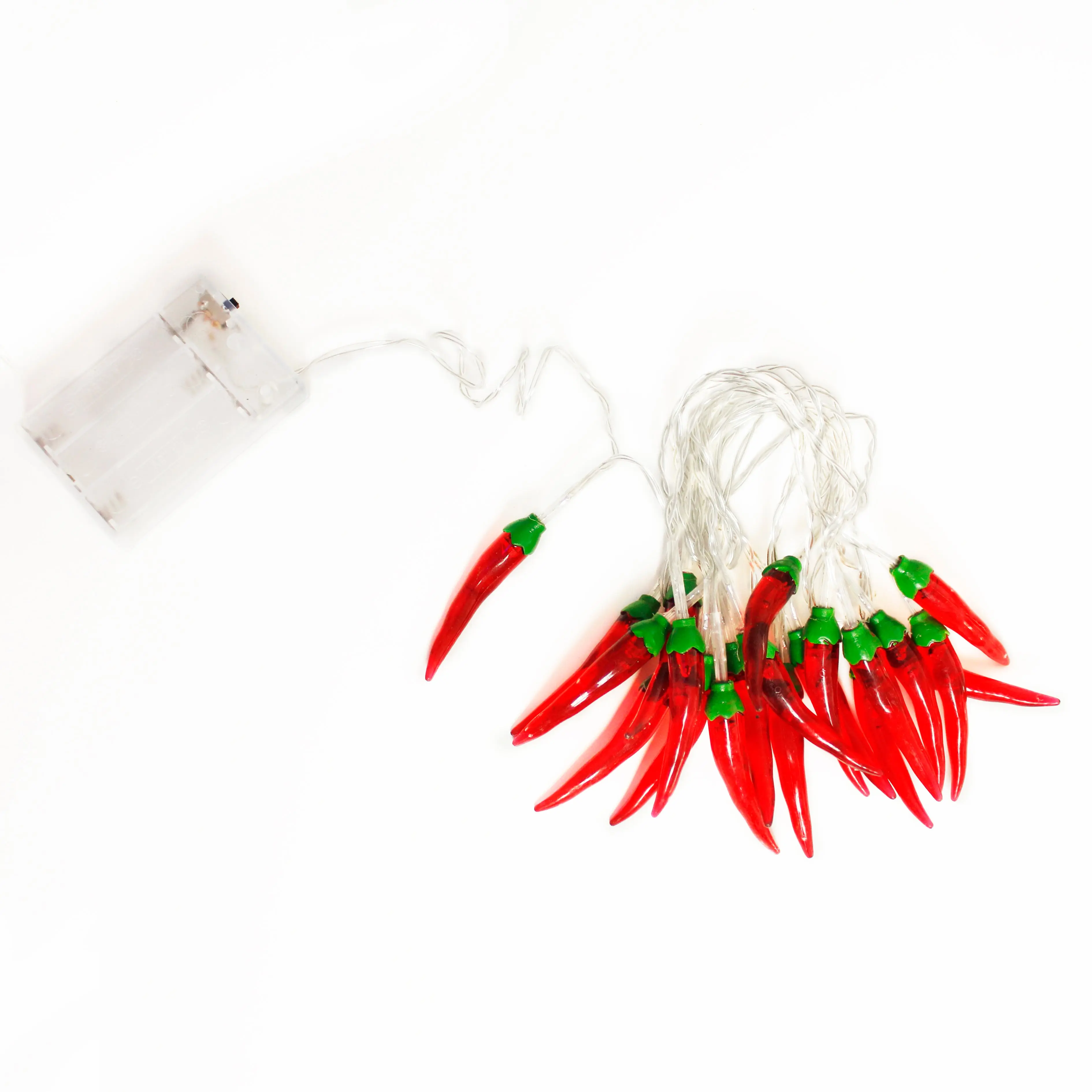 Perfect Holiday Chili Pepper String Lights Cozy Decorative Lighting Battery Operated 20 LED Warm White Indoor 6FT