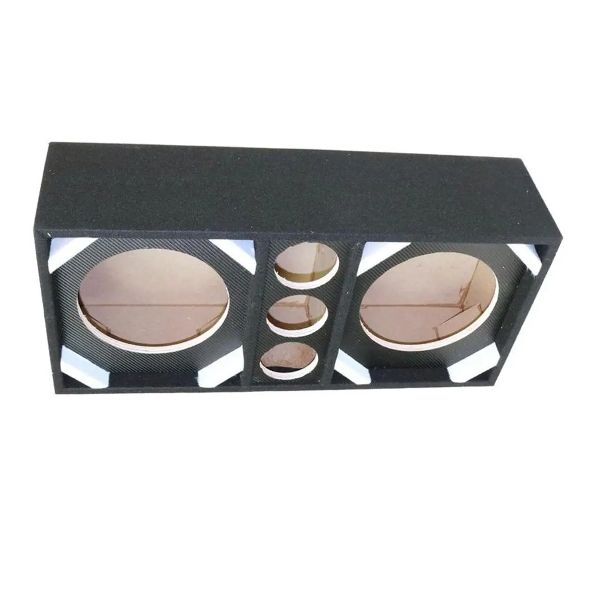 212 MAIN Round Plywood Deejay LED Empty Chuchera Speaker Enclosure - 2x10 in. Woofers, 3 Tweeters, Carbon Black, Quick Release Audio Plug, Bass & Subwoofer Enclosure Speakers, Bass Enclosure Speakers