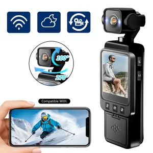 1080P HD Clip Body Camera, 270° Rotatable Wide Angle Lens, Loop Recording, Motion Detection, WiFi APP Control, LED Night Vision, 1.54" IPS Screen, 6X Digital Zoom for Motovlog, Cycling, Sports Recording & Live Streaming