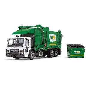 Mack LR w/ McNeilus Meridian Front Load Refuse Truck And Trash Bin (Waste Management) Diecast 1:64 Scale Model - First Gear 60-1796D