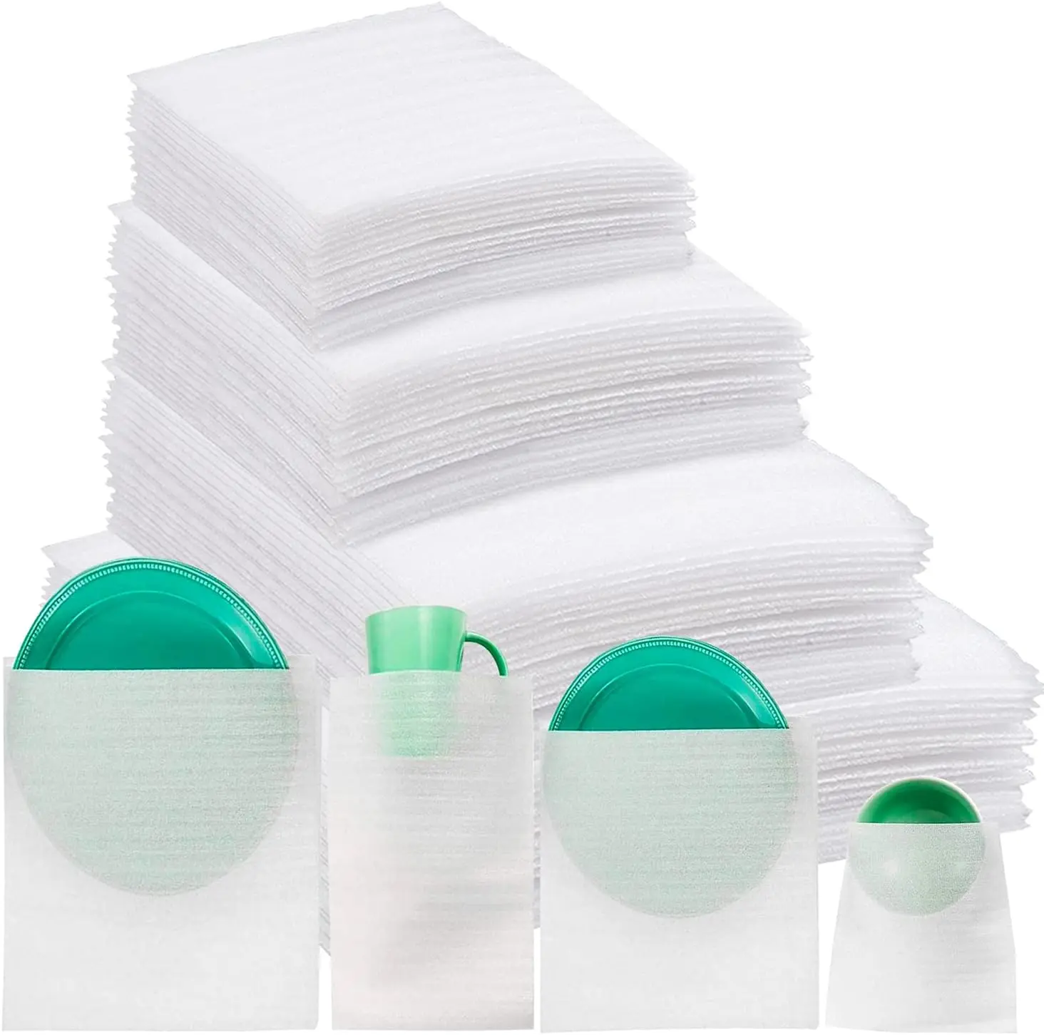 80Pcs Foam Pouches & Foam Wrap Sheets, Foam Wrap Sheets Cushioning for Moving, Shipping, Packaging, Storage-Safely Cushion Wrap for Dishes, Furniture, Glasses, Plates, Cups