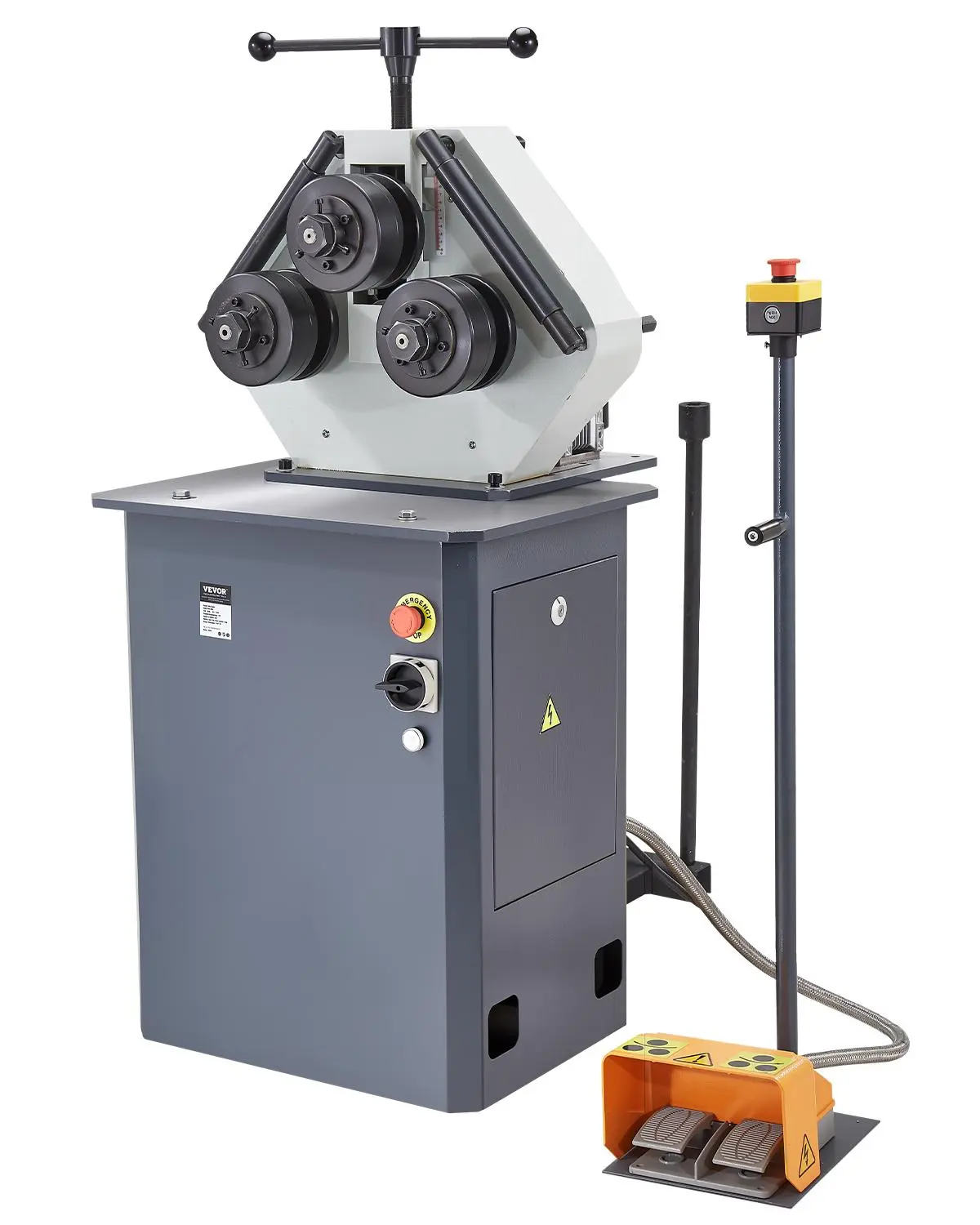 【Summerfinds】VEVOR 750W Electric Roll Bending Machine3-Roller Electric Pipe Bender Machine with Reversible Foot SwitchSupport Horizontal/Vertical Operation (220V 60Hz 3-PhaseNo Plug)