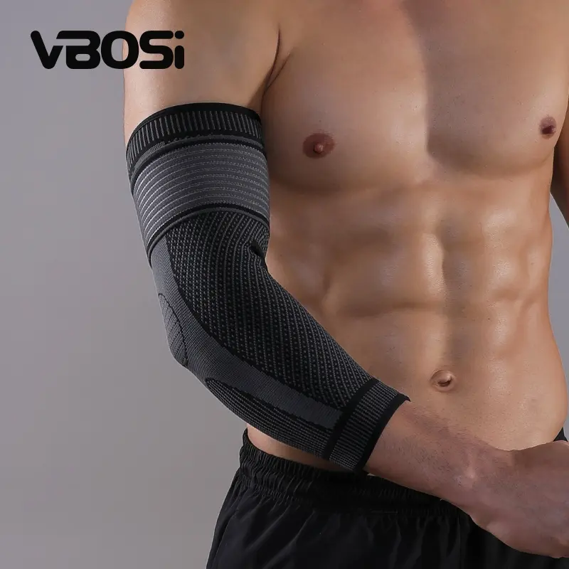 1 Piece Elastic Breathable Unisex Elbow Support Sleeve, Compression Brace with Adjustable Strap, Multicolor, for Sports & Daily Life, Men & Women