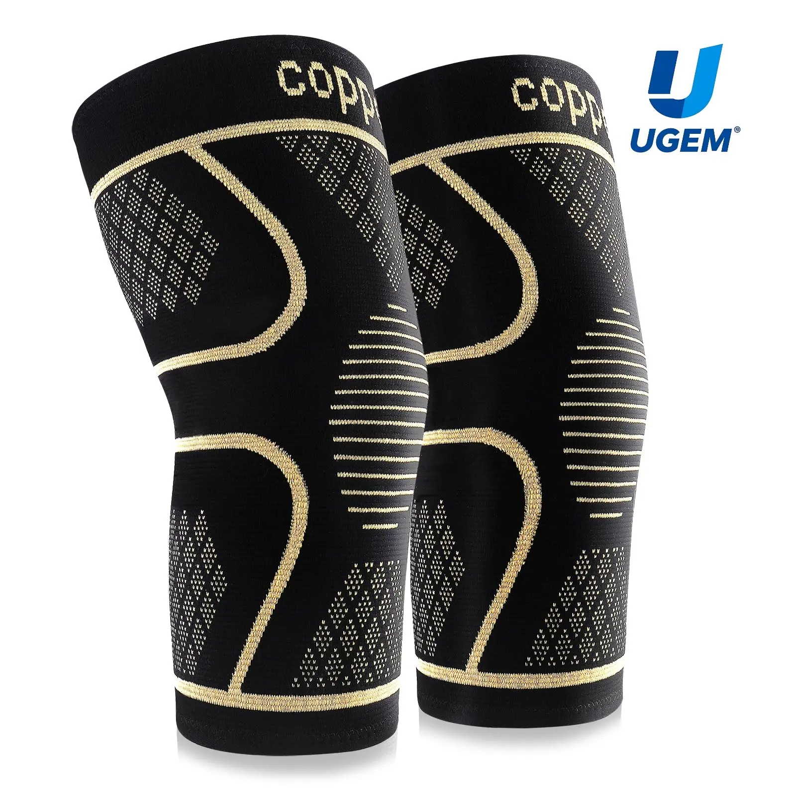 UGEM Copper Knee Braces for Women and Men 2 Pack Knee Compression Sleeve for Pain Relief Arthritis ACL Meniscus Tear Joint Support for Running Working Out Fitness Weightlifting M summerwins