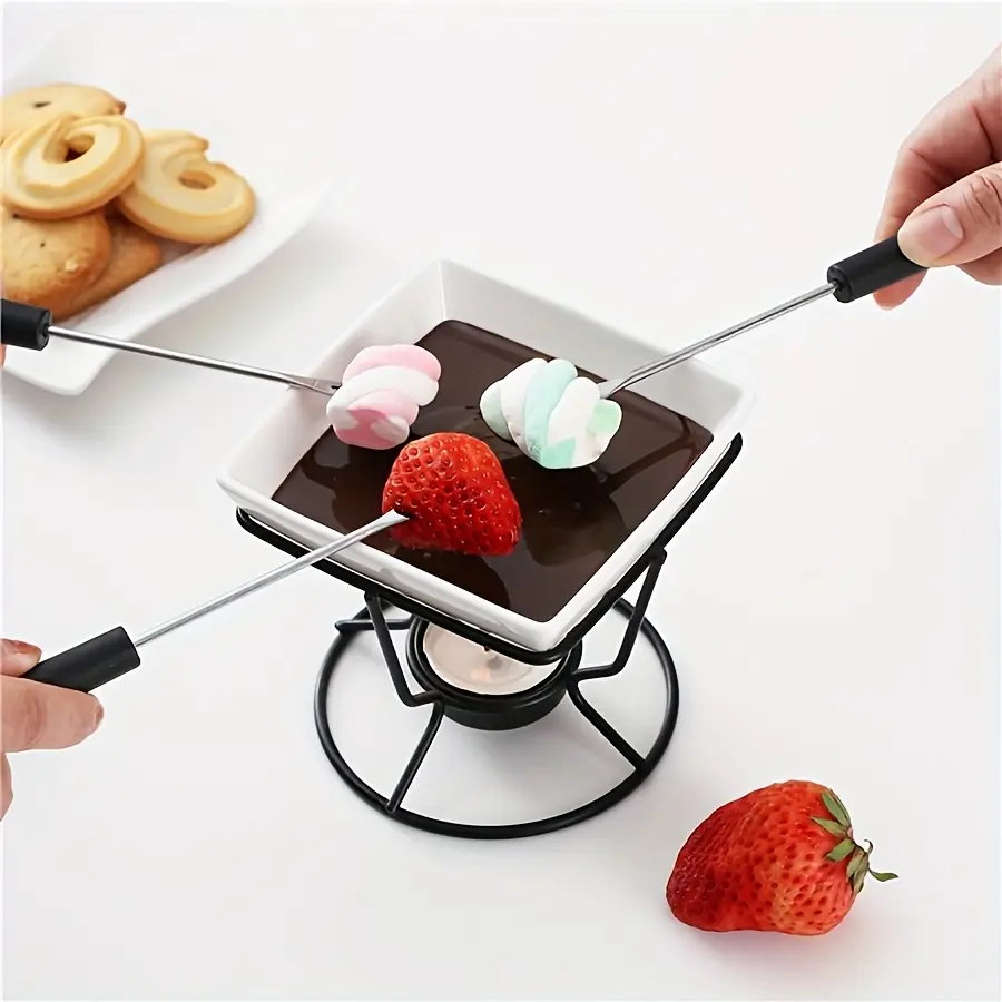 Ceramic 1set chocolate melting oven/cheese ice cream small hot pot baking DIY/ceramic butter heater set/hot pot melting pot set/suitable for cheese chocolate butter caramel only for cooking