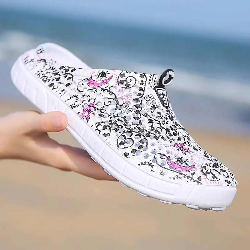Women's Butterfly & Graffiti Print Mesh Clogs - Breathable Waterproof Non-Slip Slip-On Mules, Lightweight Footwear for Beach & Casual Wear, Mesh Breathable Slides, Beach Home Sandals, Lightweight Slipper Shoe, Butterfly Pattern Slippers