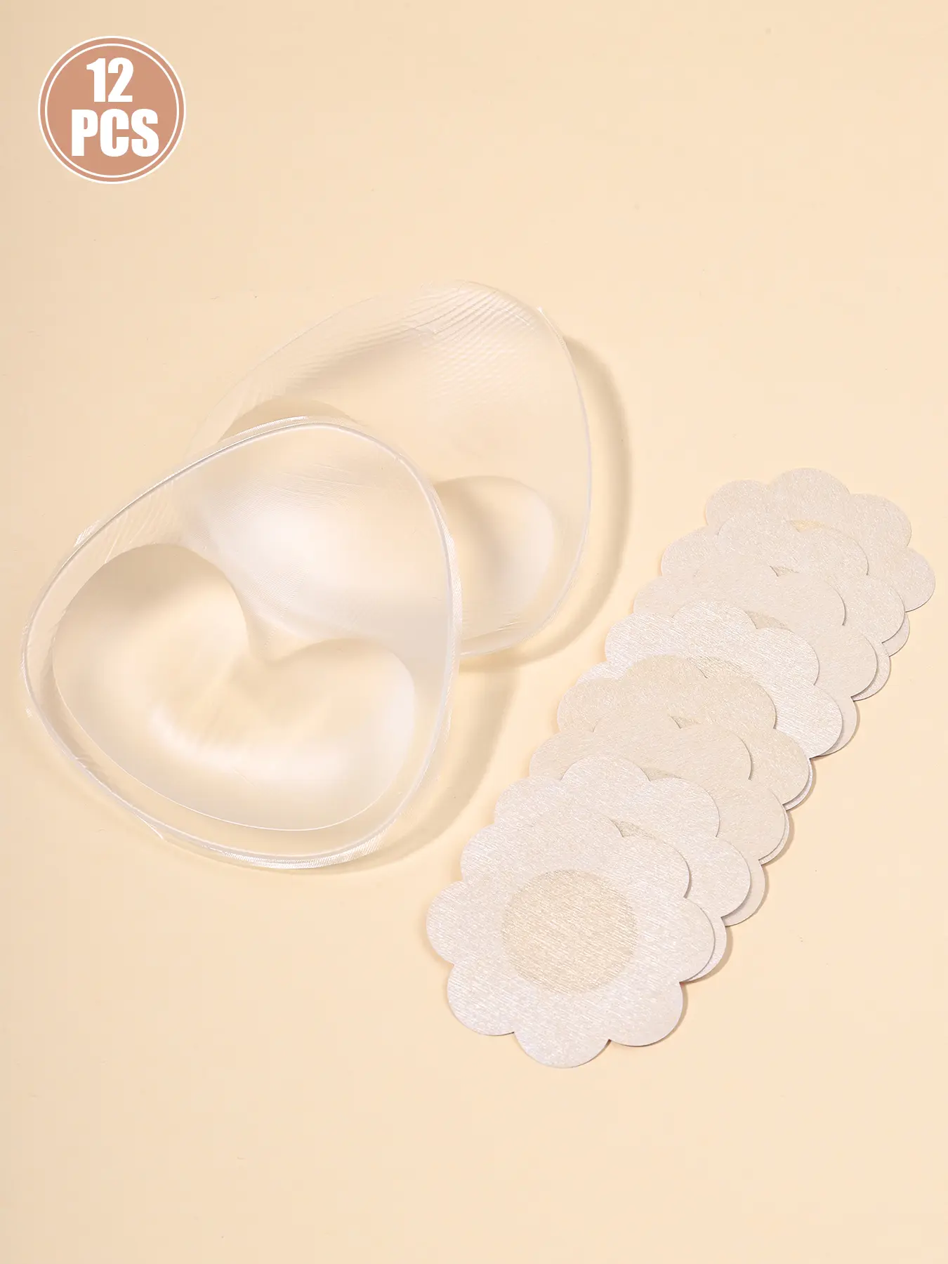 Women Silicone Sticky Bra Pads, Bra Padding, Strong Adhesive Thickened Cups, Reusable Seamless Design, Perfect for Bikinis Swimsuits Weddings Daily Wear