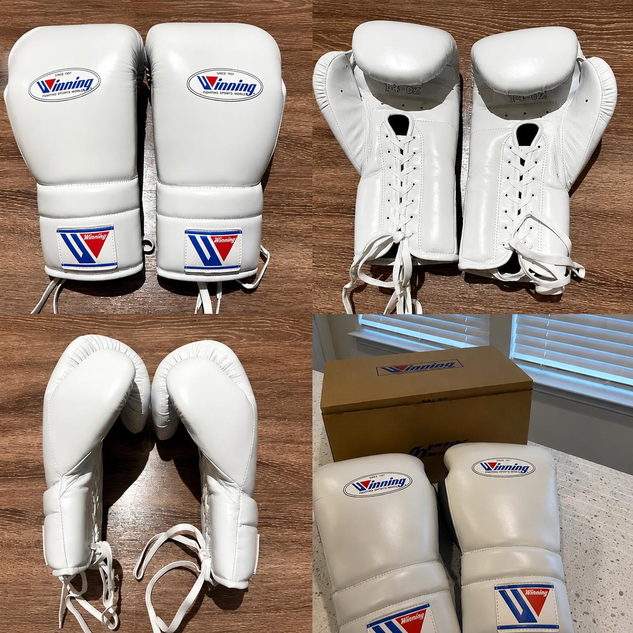 Winning Boxing Gloves 14oz/16oz Genuine Cowhide Leather Boxing Gloves Black White Leather Boxing Gloves 14oz 16oz Boxing Training Gloves Professional Boxing Gloves for Men