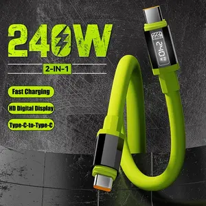 240W Super Fast Charging Cable, Type C Charging, USB-C to USB-C Silicone Charging Cable, Compatible with iPhone 16 Pro Max, Samsung Galaxy S23/S22/S21, Pixel, MacBook Pro Air, Xiaomi, Laptop, Electronic