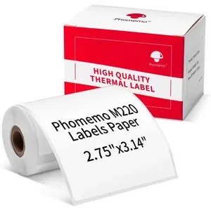 Multi-Purpose Square Self-Adhesive Label for M220/M250/M260/M221/M200/M421 Label Printer 2.75" x 3.14"(70x80mm), 100 Pcs/Roll Black on White