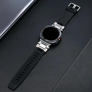 Men Sport Silicone Strap for Samsung Galaxy Ultra 7 47mm, Soft Silicone Watch Band, Durable Replacement Wristband, Comfortable Fit, Easy Installation