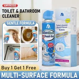 Amyrose Toilet bowl cleaner, Toilet Cleaning Foam – Expands to Clean Hard-to-Reach Areas · Lifts Stains and Odors · Leaves a Light Peach Freshness | household items · Bathroom Cleaner · cleaning supplies and tools