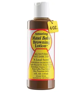 Maui Babe Browning Lotion - Natural Hawaiian Tan Accelerator with Vitamins & Antioxidants - Moisturizing Formula for All Skin Types - Made in USA - 4 fl oz