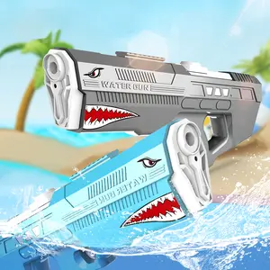Electric Shark Water Gun, Automatic High Pressure Squirt Gun Toy for Kids Adults Summer Pool Party