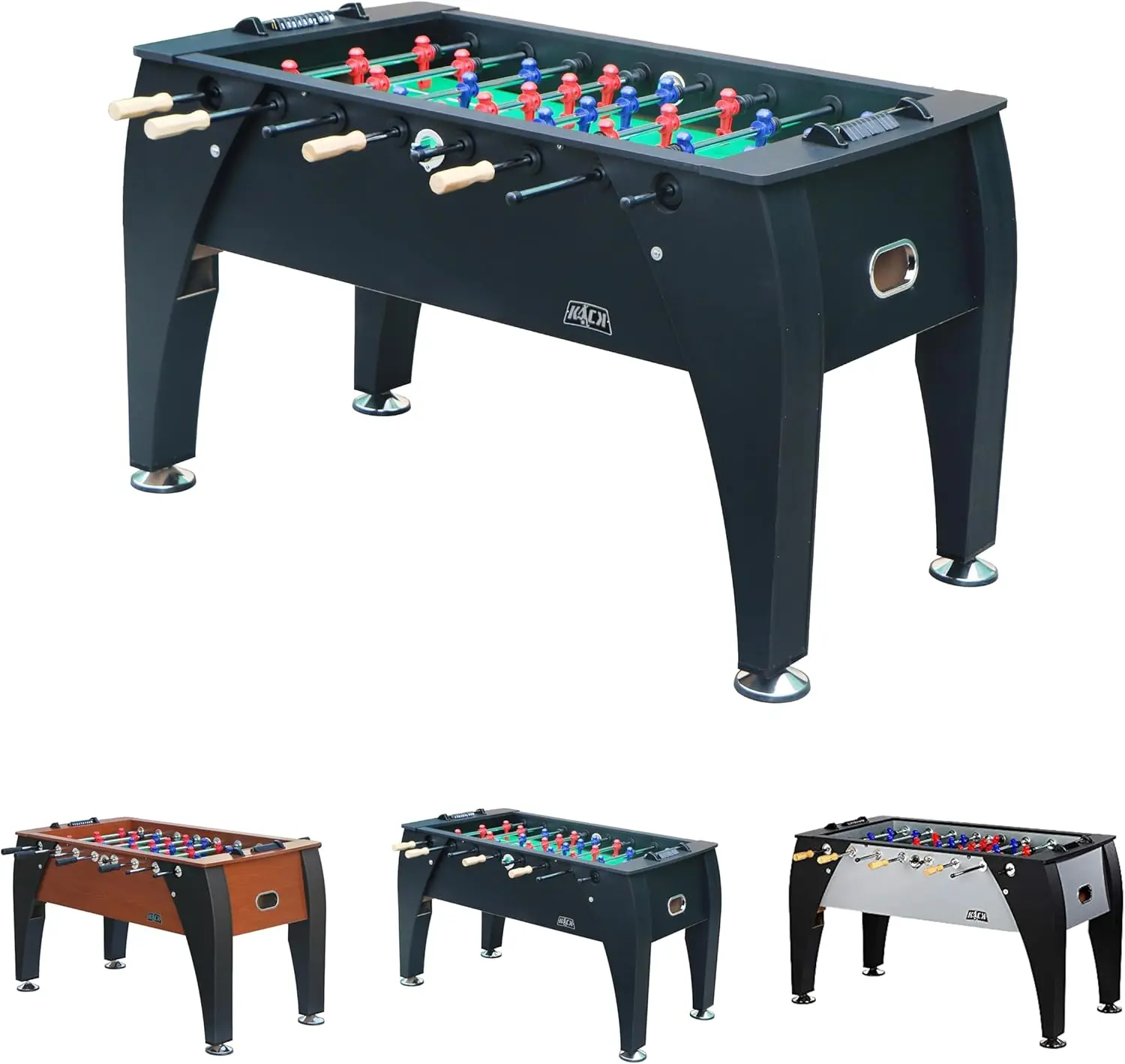 KICK Legend 55" Foosball Table – Professional Full-Size Indoor Game for Adults & Families with Counterbalanced & Uniformed Men, 6 Foosballs and Adjustable Leg Levelers