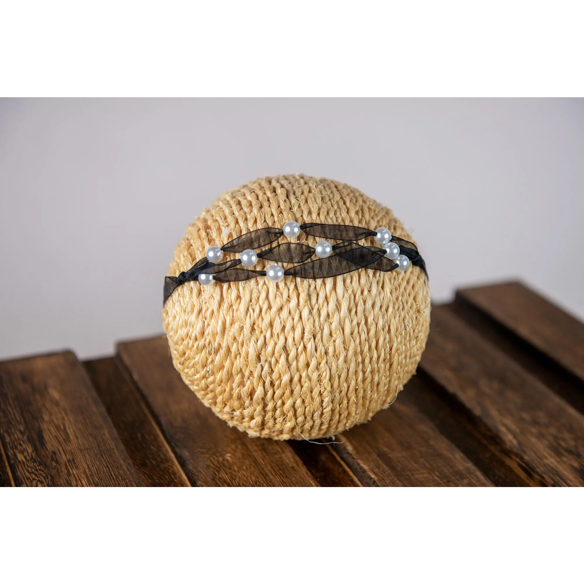 Beaded Ribbon Headband - Black