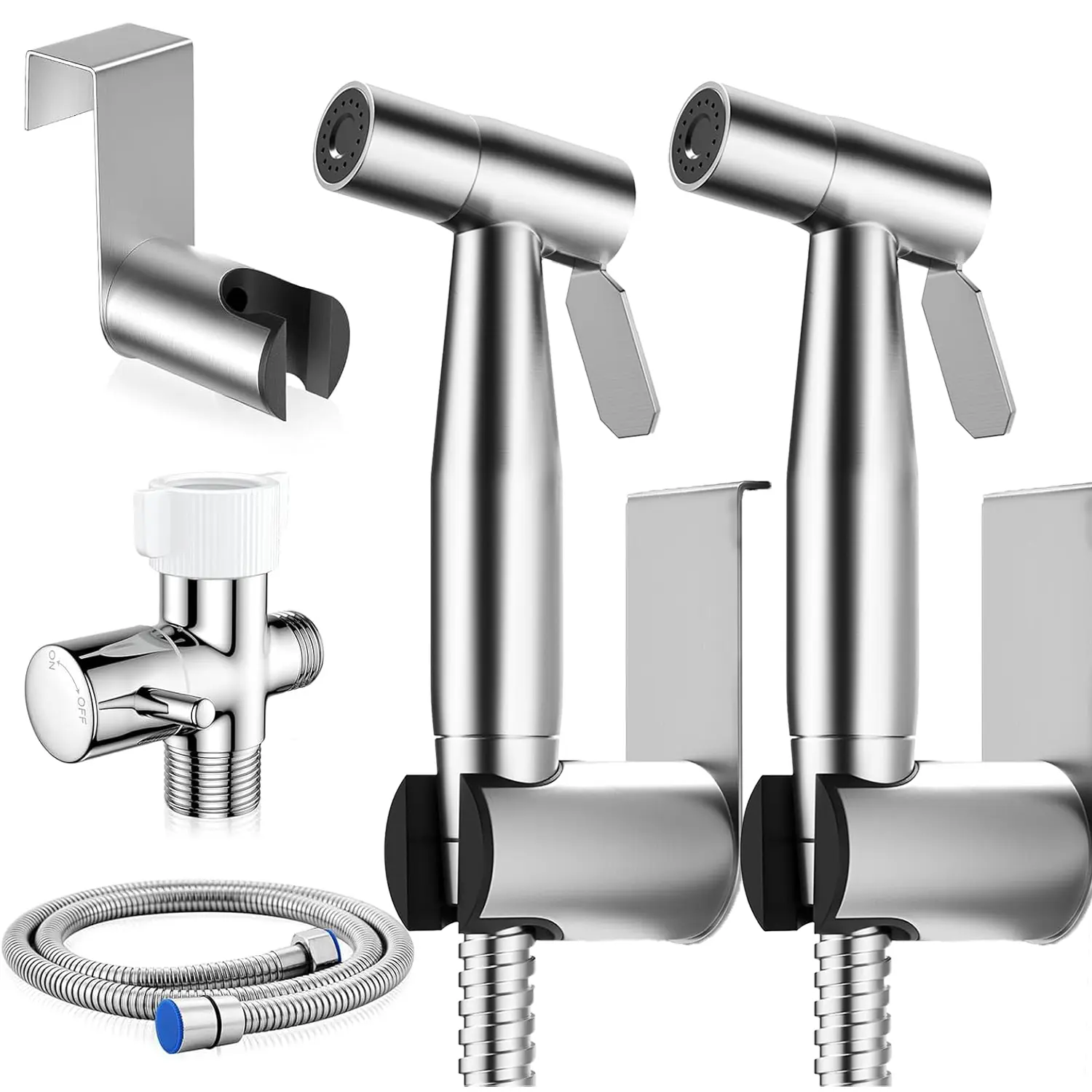 Handheld Toilet Bidet Sprayer for Toilet-Adjustable Water Pressure Control with Bidet Hose for Feminine Wash, Stainless Steel Brushed Nickel Bidet Faucet Cloth Diaper for Baby Wash tiktokshopbacktoschool
