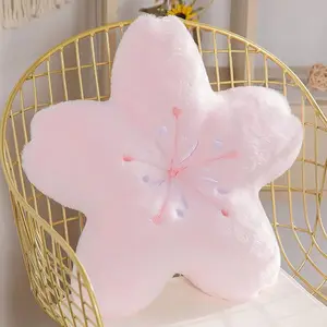 Cherry Blossom Plush Throw Pillow Living Room Sofa Pillow Flower Chair Cushion Throw Pillow (15.74 * 15.74, pink)