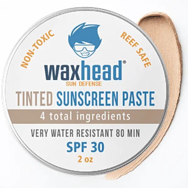 Reef-Safe Tinted Zinc Facial Sunscreen Paste with Coconut, Beeswax, Powder & Oil for Face