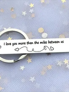 Love Keychains for Couples I Love You More Than The Miles Between Us Long Distance Relationship Gift Going Away State Keychain Stylish Keychain