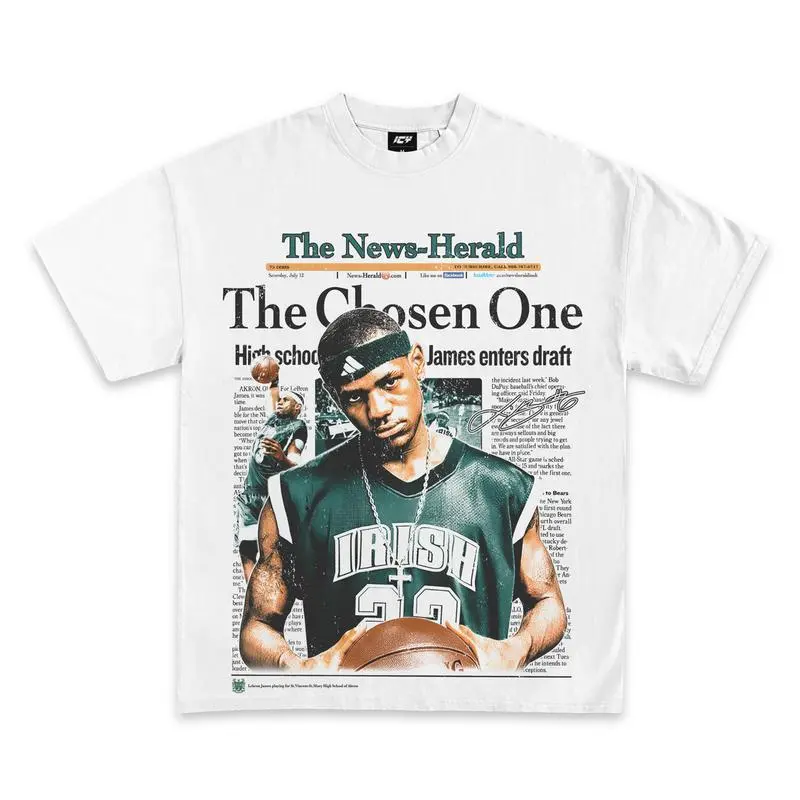 2002 year The Chosen One Graphic T-Shirt Streetwear Crewneck Tshirt Menswear Top Man Shortsleeve clothes men Casual White clothes men |   men's graphic tee, streetwear crewneck, casual white t-shirt, trendy menswear, short sleeve shirt, graphic print tee