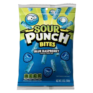 Sour Punch Bites Blue Raspberry Candy, 5oz Bag