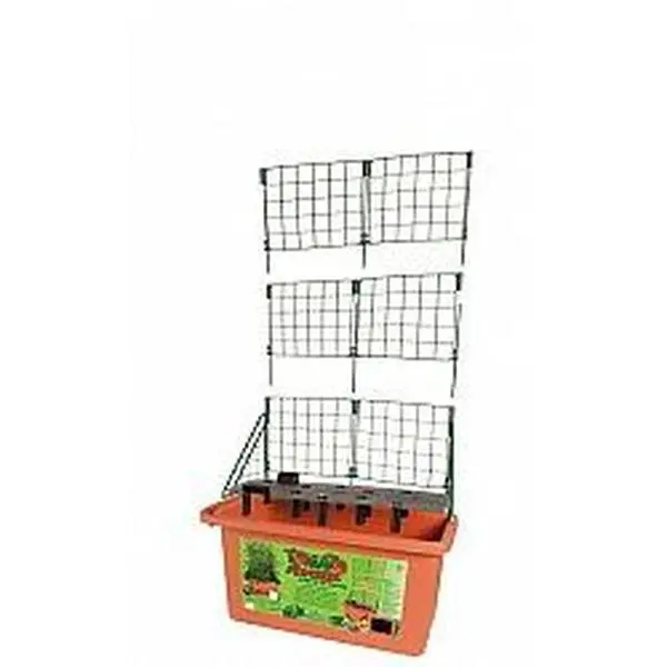 Hydrofarm GCTR Outdoor Self-Watering Tomato Trellis Plant Stand - 10 gal Capacity, 2 Side Support Brackets, 3 Risers with Supports, Easy-to-Fill Reservoir, Trellis Planter Box, Below Water/Nutrient Delivery, 25x11x9 in & 29.92x13.78x13.78 in