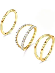 3PCS 16G Stainless Steel Nose Rings Hoop for Women Septum Clicker Nose RingsCZ Hinged Segment Septum Lip Nose Rings Helix Cartilage Daith Tragus Earrings Body Piercing Jewelry Spiral Nose Ring Hinged Nose Hoops