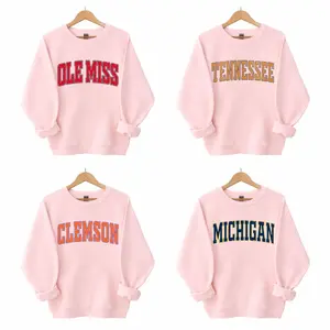 All Team Distressed Varsity College Sweatshirt – Light Pink, Custom Your Team, Game Day Outfit, Perfect for Casual Wear, Game Day Shirt, Back To School, Menswear & Womenswear