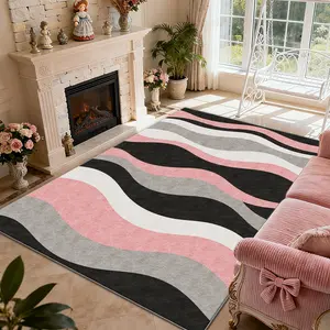 Luxury Vintage Patterned Velvet Carpet, Soft Comfortable Home Decor Rug, Decorative Area Rug, Living Room Sofa Mat, Bedroom Bedside Rug, Multi-Scene Use, merry Christmas、let it snow