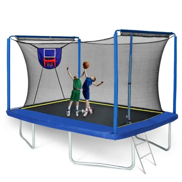 SkyBound 8FT x 12FT Rectangular Trampoline - ASTM Certified Rectangle Trampolines with Enclosure - Gymnastics Rectangular Trampoline for Kids - Max Load 1056 Lbs Ball Sports Equipment