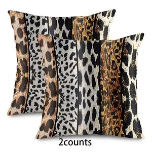 Leopard Print Pillow Covers Set of 2, Leopard Pattern, Animal Skin Design, 12x20 Inch Decorative Pillows for Outdoor Farmhouse Decoration