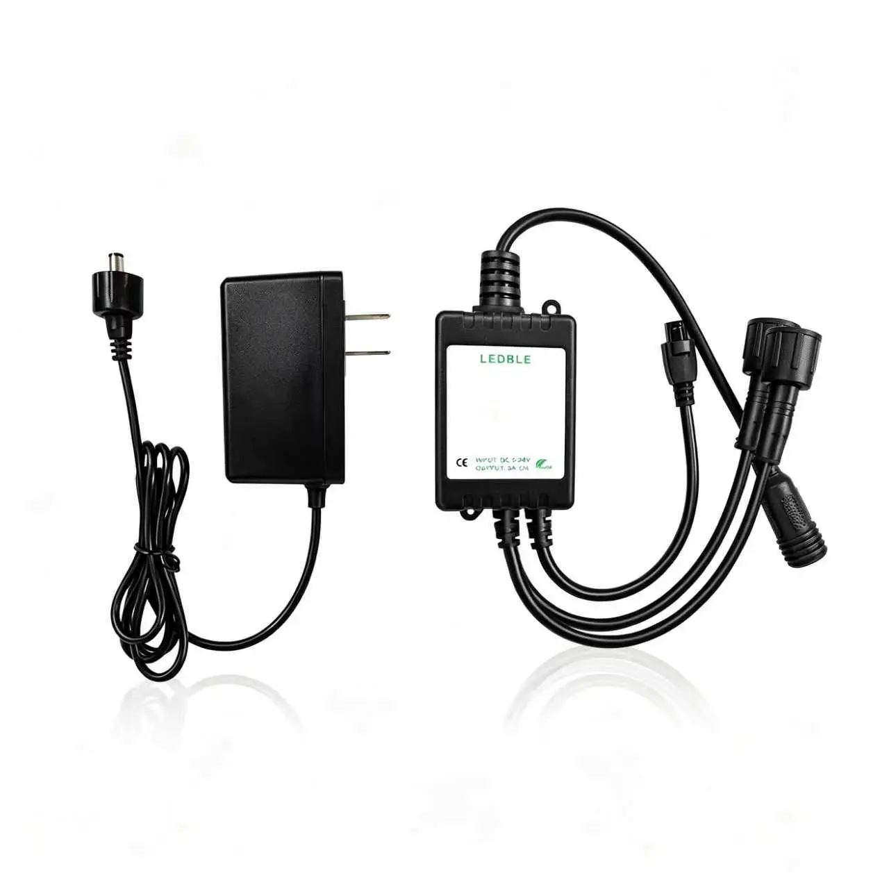 LED Eave Light Two-wire three-pin waterproof controller and Power Adapter Kit, Replacement Controller for 300FT-500FT Outdoor RGB Eave Lights