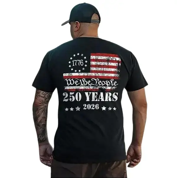 TikTok Shop Deals “We the People” 250th Anniversary graphic T-shirt (viral), patriotic men’s printed summer outfit top
