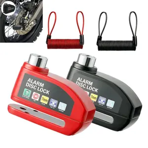 110dB Loud Alarm Disc Lock - Waterproof Anti-Theft Lock for Motorcycles, Bicycles, and Scooters, with a 5-foot Reminder Cable and Carry Pouch Secure your vehicle