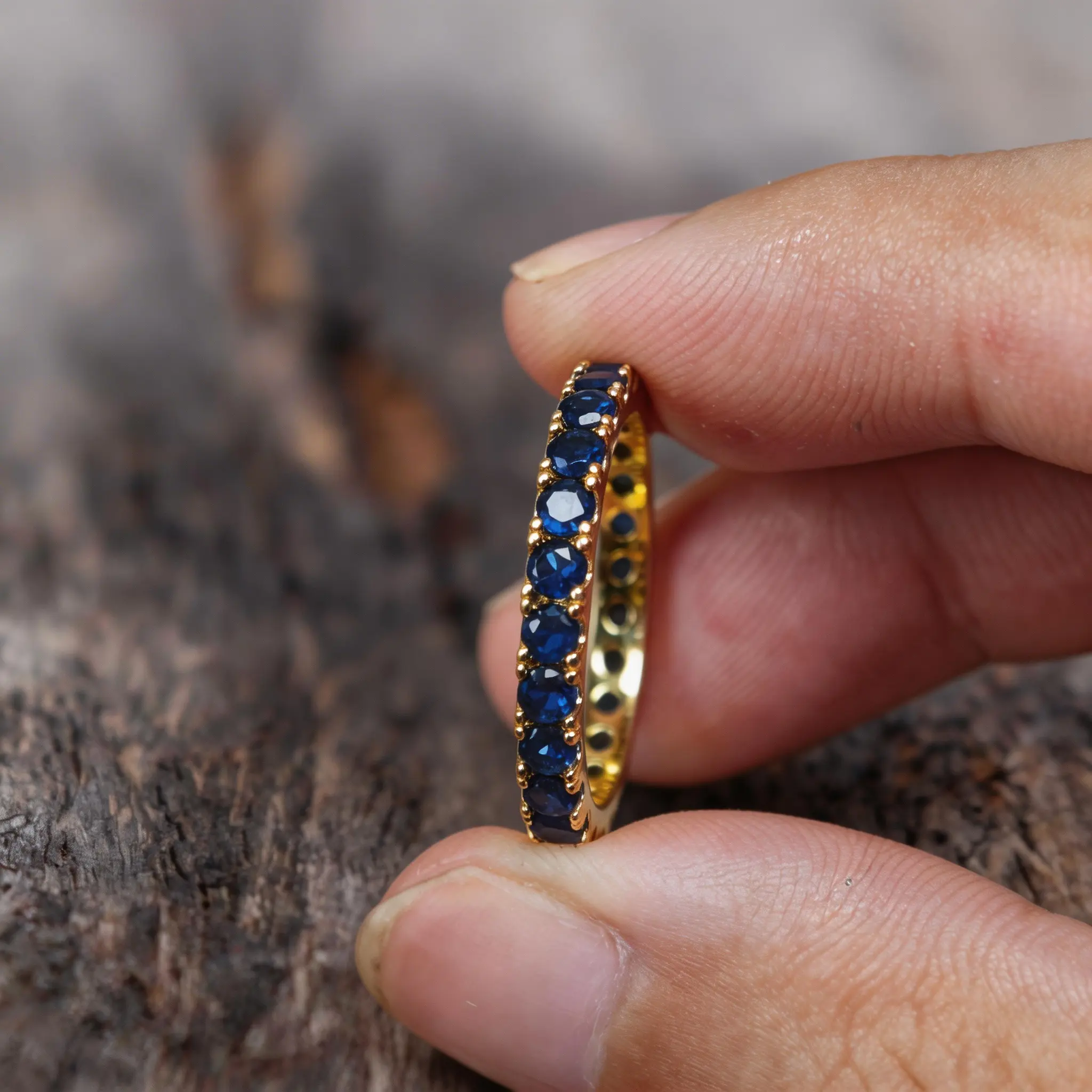 September Birthstone Sapphire Statement Ring - Fashion Costume Jewelry Accessory for Statement Rings Enthusiasts