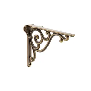 Antique Brass Shelf Brackets – Heavy Duty Decorative Metal | Small, Medium, Large