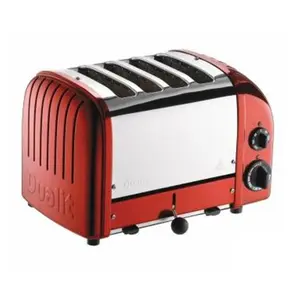 212 MAIN Dualit Briel Espressione 4-Slice Classic Kitchen Toaster - Extra-Wide, Multi-Slot, Retro Look, Durable Candy Red with Removable Tray