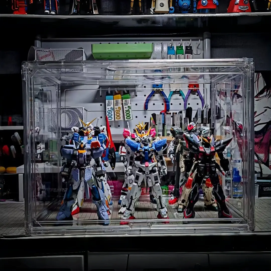 Gundam Model Dustproof Storage Box, Transparent Color, Magnetic Opening ...